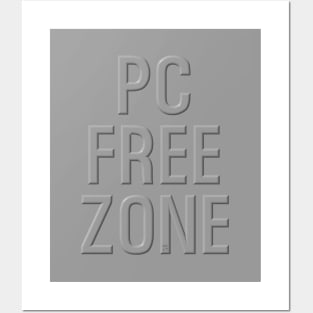 PC Free Zone gray Posters and Art